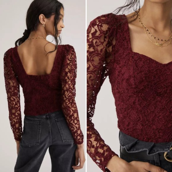 NWT Anthropologie Sweetheart Lace Top | XL - Picture 2 of 5